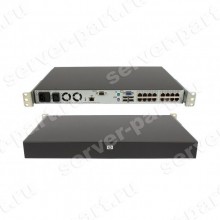 KVM Переключатель HP Server IP Console Switch With Virtual Media 2x1x16 16хPC USB/PS2 16xLAN 4xUSB 19" 1U(408965-001)