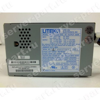 Блок Питания HP 300Wt (Lite On) для серверов ML310T01 ML310G1 ML310(302199-001) (ХПЕ) Блок Питания HP 300Wt (Lite On) для серверов ML310T01 ML310G1 ML310(302199-001) (ХПЕ)
