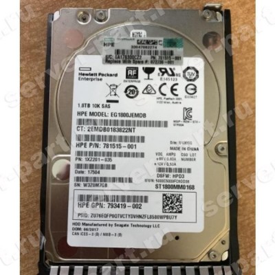 Жесткий Диск HP (Seagate) Enterprise Performance 10K HDD v8 ST1800MM0168 1.8Tb (U1200/10000/128Mb) 512e 12G SAS 2,5" For Gen8 Gen9 Gen10(EG1800JEMDB) (ХПЕ) Жесткий Диск HP (Seagate) Enterprise Performance 10K HDD v8 ST1800MM0168 1.8Tb (U1200/10000/128Mb) 512e 12G SAS 2,5" For Gen8 Gen9 Gen10(EG1800JEMDB) (ХПЕ)