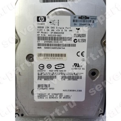 Жесткий Диск HP (Hitachi) Ultrastar 15K300 HUS153030VLS300 300Gb (U300/15000/16Mb) SAS 3,5" For Gen4 Gen5 Gen6 Gen7(DF300A4950) (ХПЕ) Жесткий Диск HP (Hitachi) Ultrastar 15K300 HUS153030VLS300 300Gb (U300/15000/16Mb) SAS 3,5" For Gen4 Gen5 Gen6 Gen7(DF300A4950) (ХПЕ)