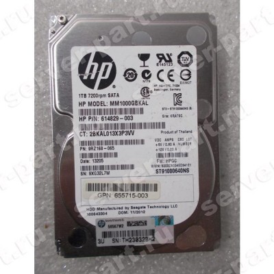 614828-003 HP 1-TB 3G 7.2K 2.5 SATA QR 627632-B21 (ХПЕ) 614828-003 HP 1-TB 3G 7.2K 2.5 SATA QR 627632-B21 (ХПЕ)