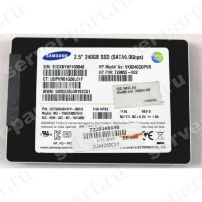 Твердотелый Накопитель SSD HP (Samsung) SM843T MZ-7WD2400/003 240Gb U600 6G SATAIII 2,5" For Gen7 Gen8 Gen9 Gen10(VK0240GDPVR) (ХПЕ) Твердотелый Накопитель SSD HP (Samsung) SM843T MZ-7WD2400/003 240Gb U600 6G SATAIII 2,5" For Gen7 Gen8 Gen9 Gen10(VK0240GDPVR) (ХПЕ)