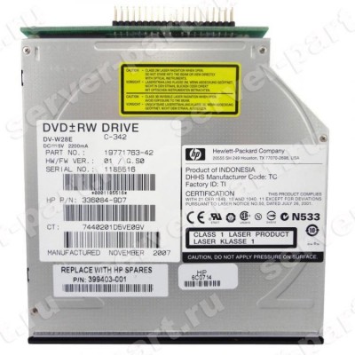 Привод DVD-RW HP (Teac) DV-W28E 8(R9 2,4)x/4x&8x/4x/8x&24x/24x/24x IDE For DL140G3 DL320G5 DL320G4(395498-B21) (ХПЕ) Привод DVD-RW HP (Teac) DV-W28E 8(R9 2,4)x/4x&8x/4x/8x&24x/24x/24x IDE For DL140G3 DL320G5 DL320G4(395498-B21) (ХПЕ)